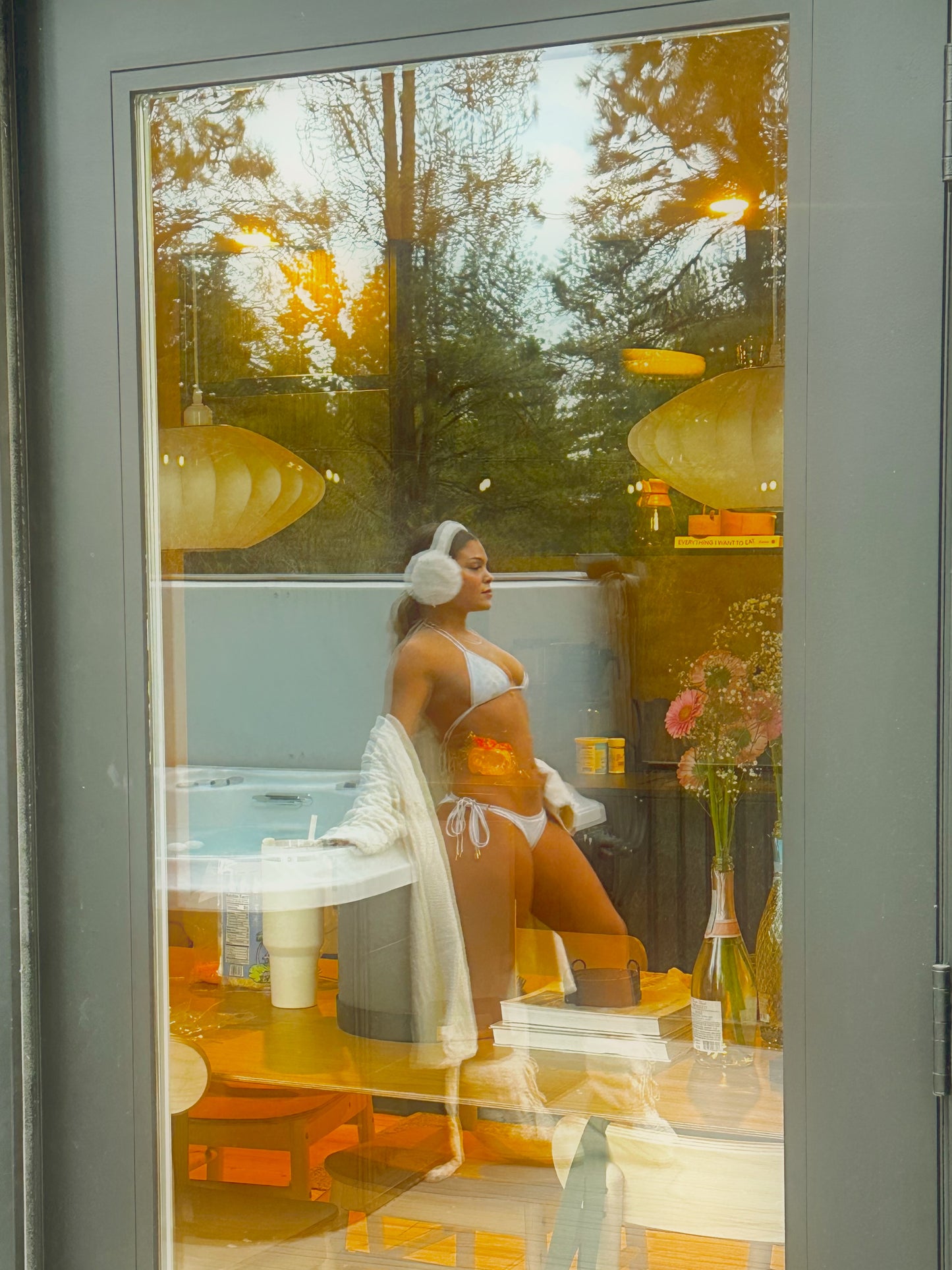 FLORAL SWIM TRIANGLE TOP