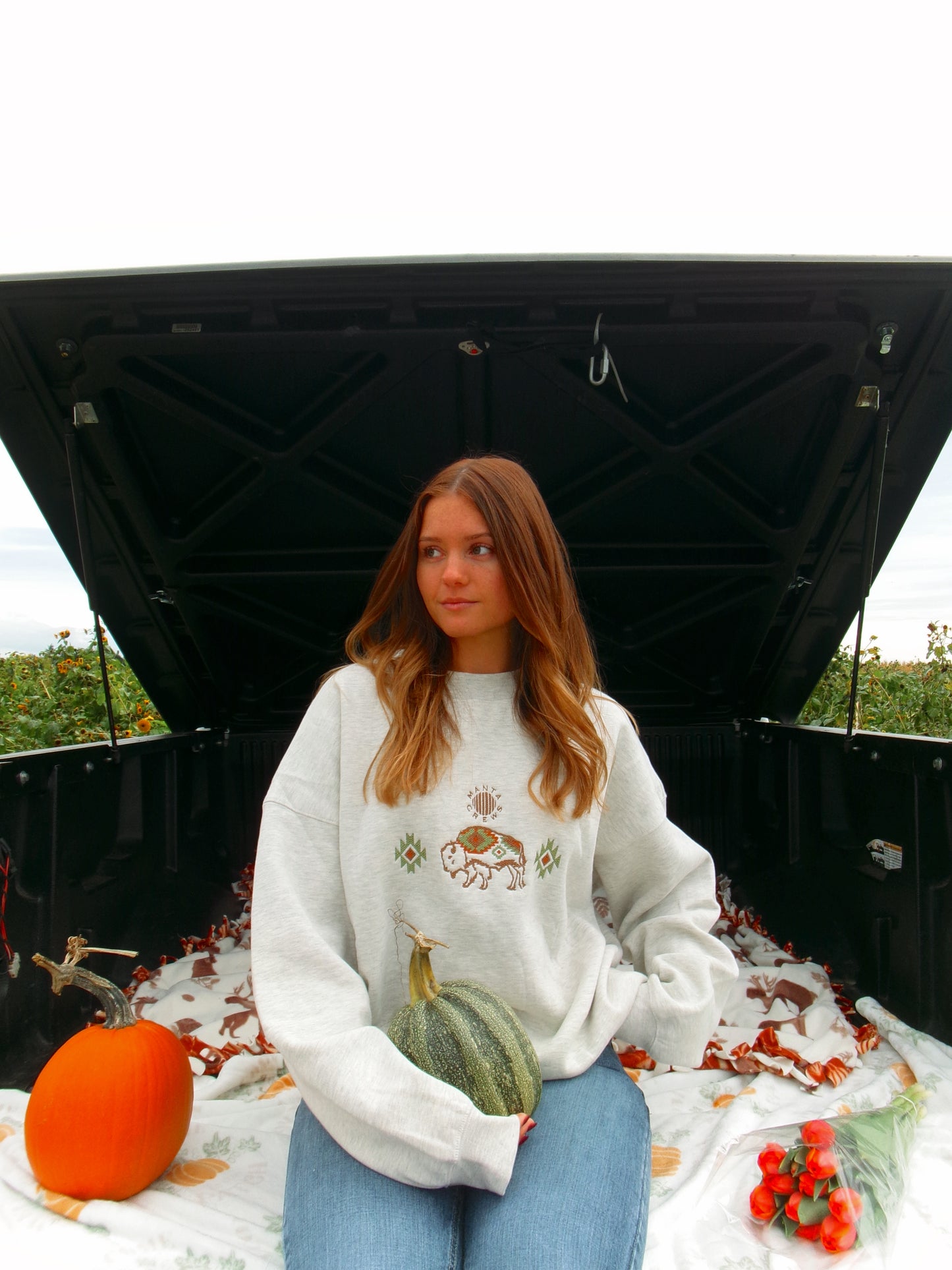 AZTEC BISON HOODIE GREY