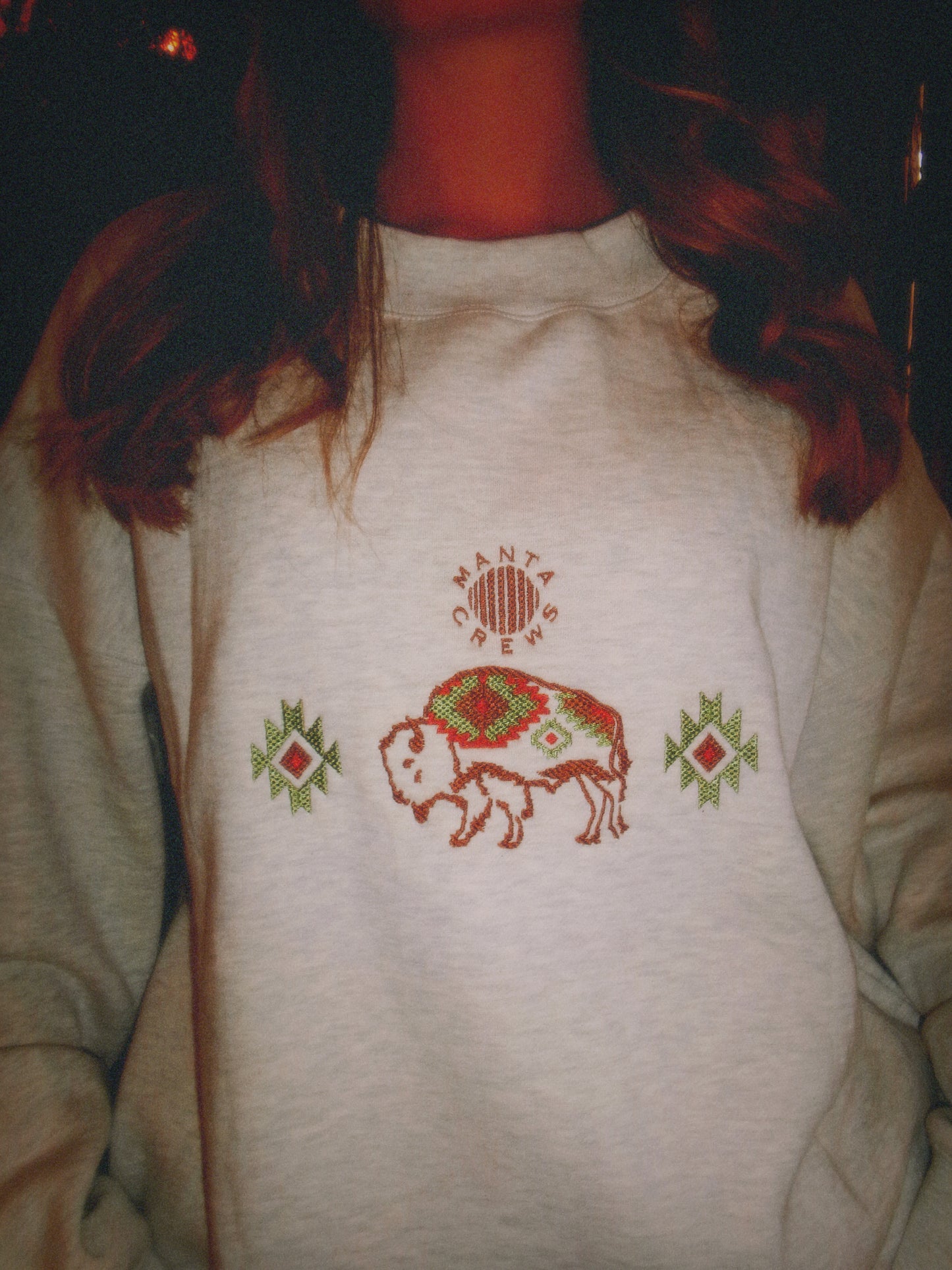 AZTEC BISON HOODIE GREY