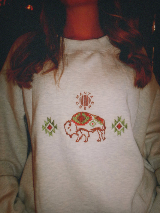AZTEC BISON HOODIE GREY